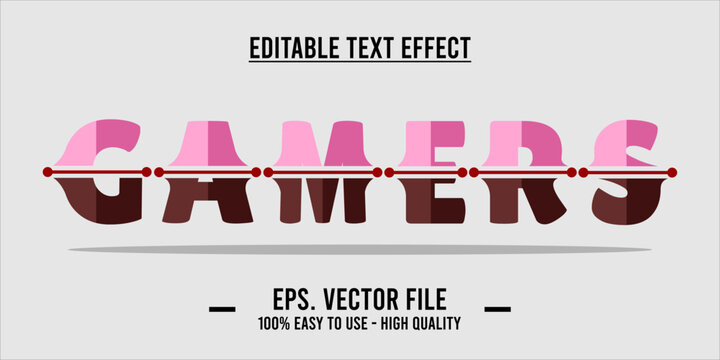 typography GAMERS word art illustration, editable text effect