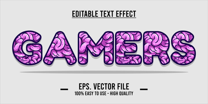 typography GAMERS word art illustration, editable text effect
