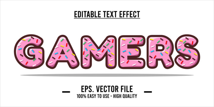 typography GAMERS word art illustration, editable text effect