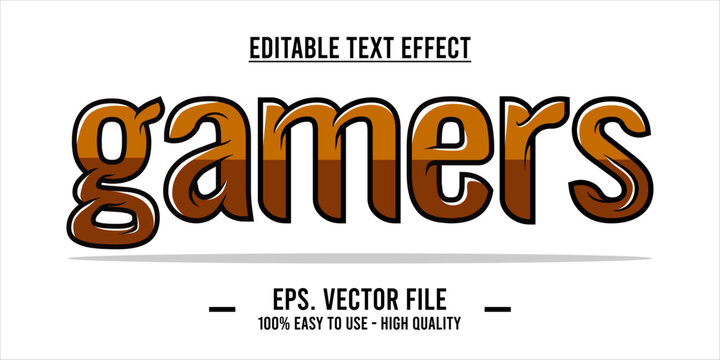 typography GAMERS word art illustration, editable text effect