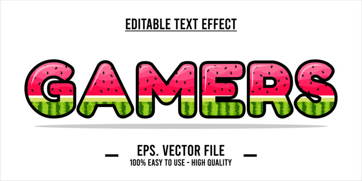 typography GAMERS word art illustration, editable text effect