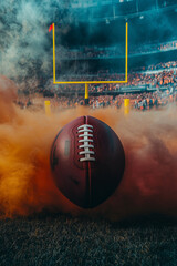 Wall Mural - Colorful smoke, american football, touchdown, super bowl