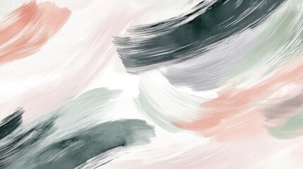 Poster - Elegant abstract design featuring soft pastel brushstrokes on a white background