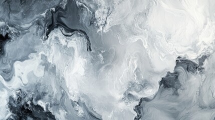 Poster - Abstract monochromatic pattern showcasing muted gray hues with dynamic swirls and textures