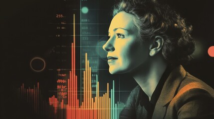 Leinwandbilder - Modern investment managers analyzing financial trends with data visualization techniques for effective decision making