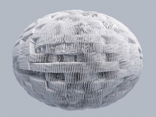 Fototapete - 3d render of Abstract detailed sphere shape. Minimalist futuristic background.