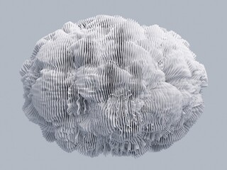 Fototapete - 3d render of Abstract detailed sphere shape. Minimalist futuristic background.