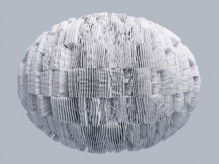 Fototapete - 3d render of Abstract detailed sphere shape. Minimalist futuristic background.