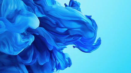 Aufkleber - Vibrant electric blue swirl creating a dynamic and flowing abstract pattern in a serene background