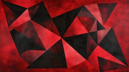 Poster - Bold geometric design features black and red triangles creating a striking visual composition
