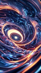 Wall Mural - Swirling abstract vortex patterns background or illustration in dynamic motion