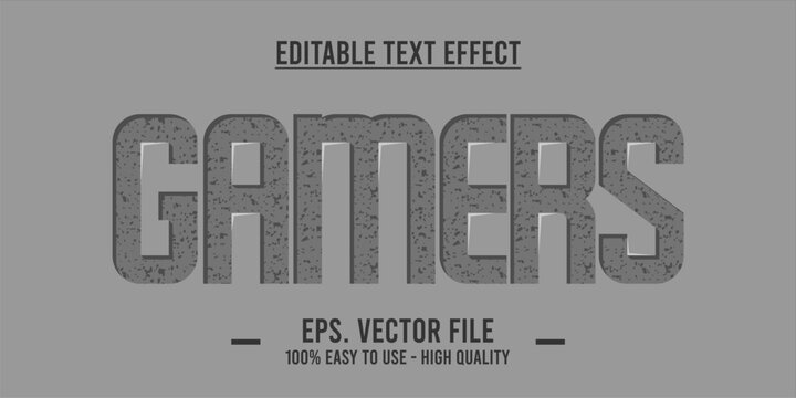 typography GAMERS word art illustration, editable text effect
