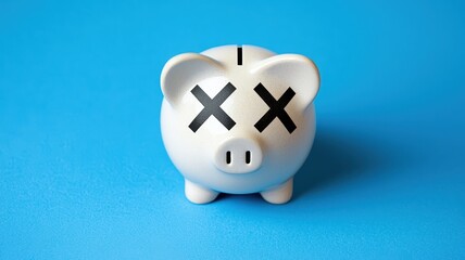 Economic recovery policy. A broken piggy bank symbolizes financial loss and unsuccessful saving efforts.