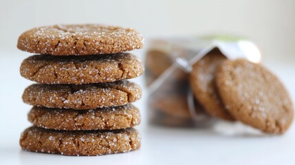 Wall Mural - Triple-Ginger Rye Cookies With Copy Space 