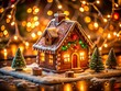 © Adisorn - Long Exposure Festive Gingerbread House Lights - Magical Christmas Baking