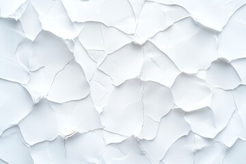 Poster - Abstract texture of white cracked paint, showcasing delicate layers and patterns. Ideal for backgrounds, design elements, or artistic projects.