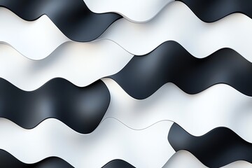 Poster - Abstract wavy black and white pattern with a modern twist. Perfect for backgrounds and design projects seeking a dynamic and stylish appearance.