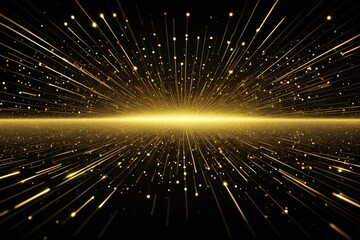 Wall Mural - a close up of a gold star burst with a black background
