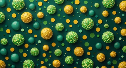 Sticker - Scattered dots pattern background in green pattern background