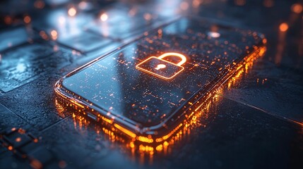 Aufkleber - Online security basics promoted with the use of encrypted messaging apps Stock Photo with side copy space