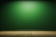 © haiqiang - a green wall with a wooden floor and a spotlight