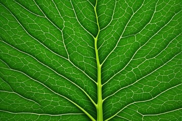 a close up of a leaf with a green vein on it