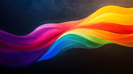 Poster - Vibrant color waves flowing harmoniously abstract art digital creation colorful background artistic concept
