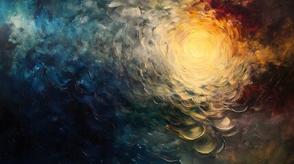 Poster - Abstract artistic representation of light and color digital artwork vibrant atmosphere calm environment