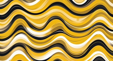 Sticker - Wavy lines pattern background in yellow pattern background