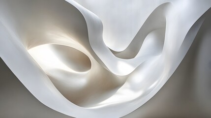 Poster - abstract fabric flow design modern art gallery digital artwork minimalistic space close-up fluidity 