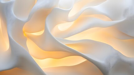 Poster - Graceful flow of abstract light and texture indoor art installation modern minimalism soft color palette artistic perspective
