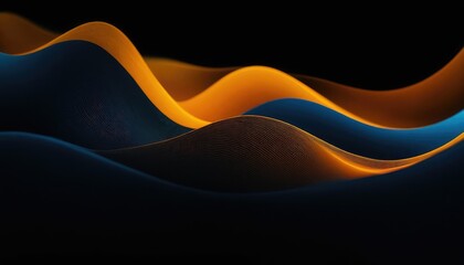 Poster - Abstract wave motion pattern on dark blue background wallpaper for digital technology AI Generated
1