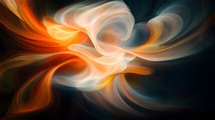 Wall Mural - Dynamic abstract light swirls art studio digital artwork creative environment close-up visual expression