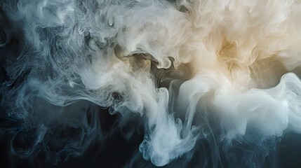Poster - Dynamic smoke patterns abstract art digital composition dark background close-up view visual effects