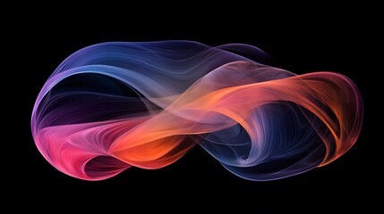 Poster - Dynamic colorful waves flowing on black background digital art abstract visuals artistic environment side view fluid motion