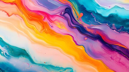 Poster - Vibrant abstract artwork digital creation colorful swirls creative environment close-up perspective