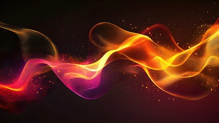 Poster - Dynamic color waves flowing in a dark space abstract art digital design modern environment artistic perspective