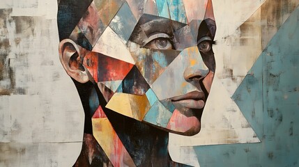 Poster - Artistic portrait creation urban street digital artwork vibrant colors close-up expression of identity