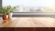 © PNG HAP HAP - Close up Wooden table foreground, wood tabletop front view, light brown rustic countertop surface