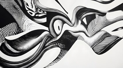 Poster - Dynamic abstract art display modern gallery digital artwork minimalist environment close-up view creative expression