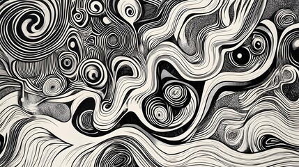 Poster - Dynamic abstract swirls modern art gallery digital illustration creative space close-up view visual art concept