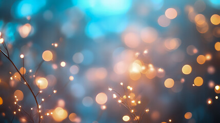 Poster - Magical glowing lights in a soft blur with vibrant colors creating an enchanting atmosphere for backgrounds and designs