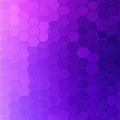 Poster - A vibrant gradient of purple hexagons creating a modern and dynamic abstract background.