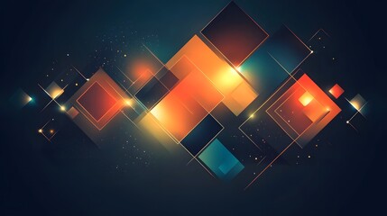 Poster - Dynamic abstract shapes and lights digital art modern design creative environment close-up view visual innovation