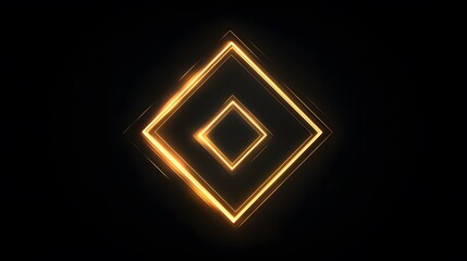 Poster - Dynamic golden square animation digital space graphic design dark background modern aesthetic