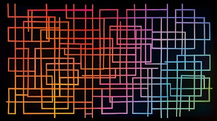 Poster - Abstract geometric art display digital medium colorful lines modern environment creative concept