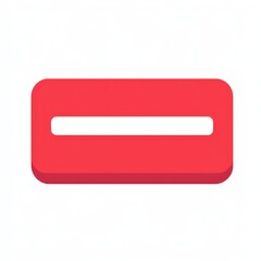 Poster - Vibrant red rectangular shape with a horizontal cut-out, perfect for modern design projects.