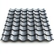 © Osc AI - Metal roofing tiles with a wavy design, isolated on a white background.