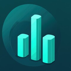 Poster - Stylized teal bar chart representing growth and data analysis.