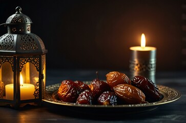 Wall Mural - christmas still life with candles and decorations